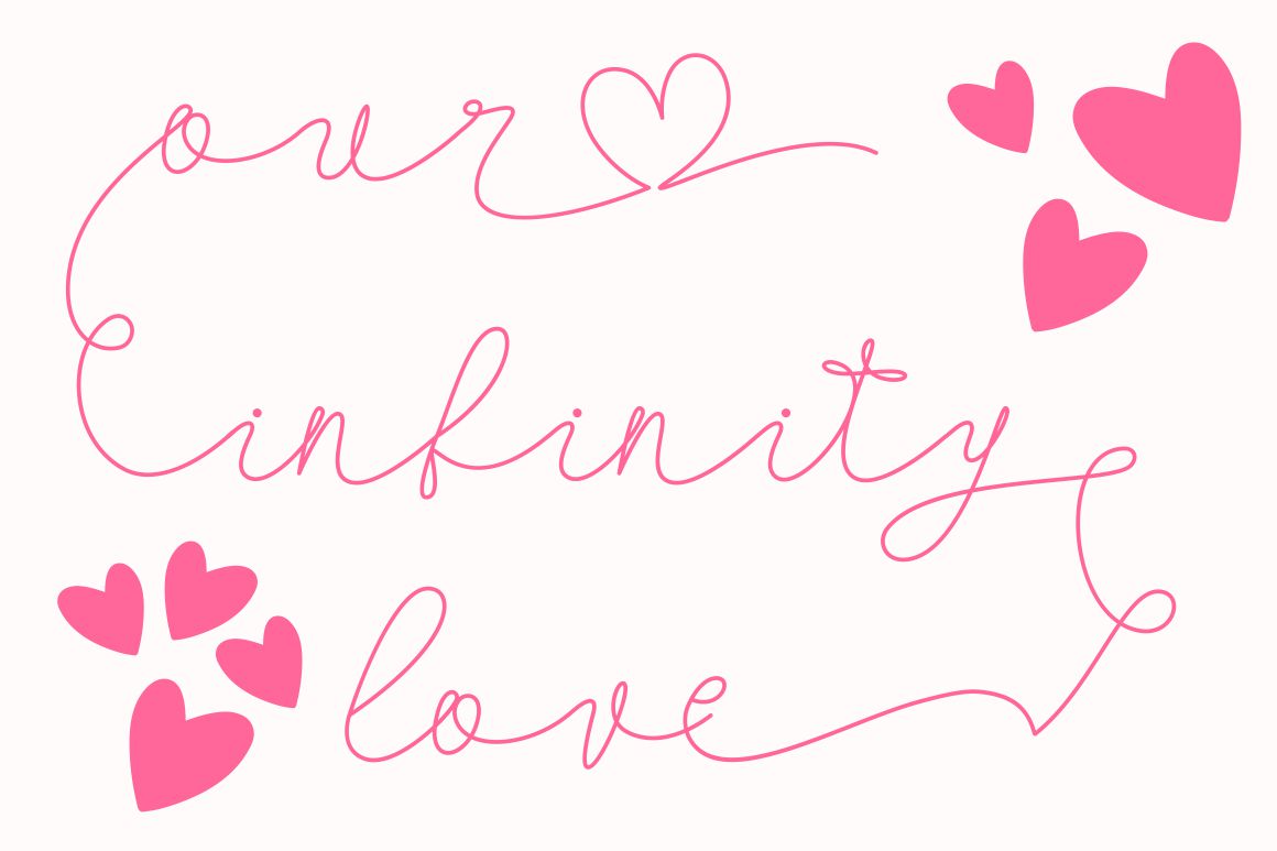 Our Infinity Love Monoline Wedding Font 1