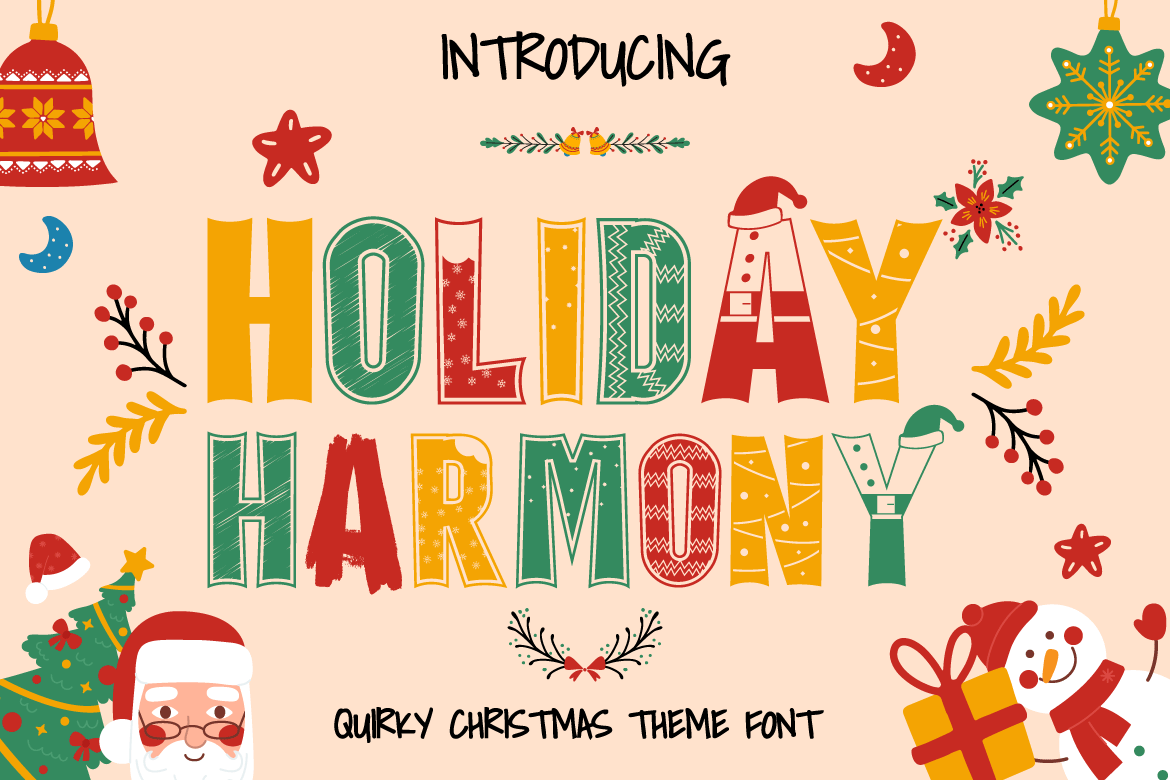 Holiday Harmony - Quirky Christmas Theme Font