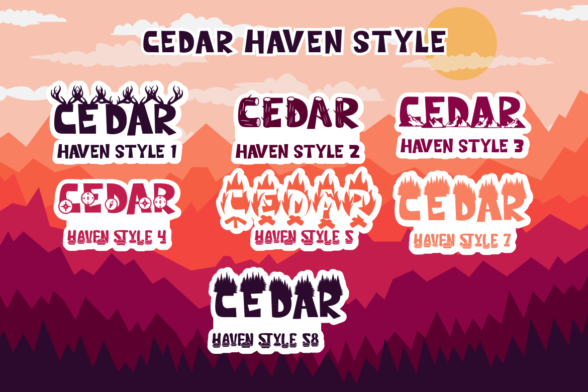 CEDAR HAVEN WILD FOREST DISPLAY FONT 10