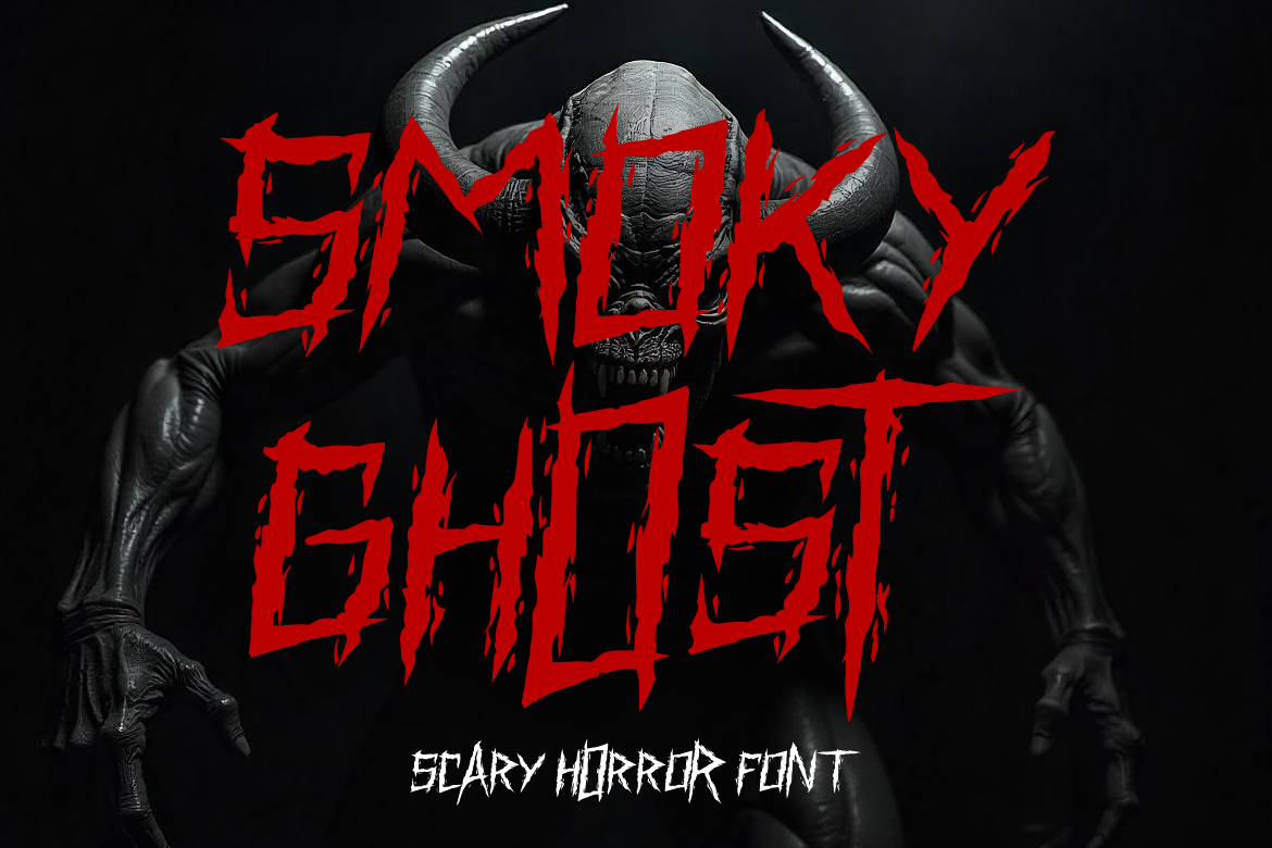SMOKY GHOST SCARY HORROR FONT