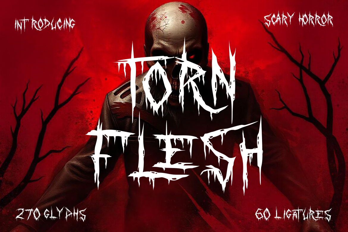 Torn Flesh - Scary Horror Font