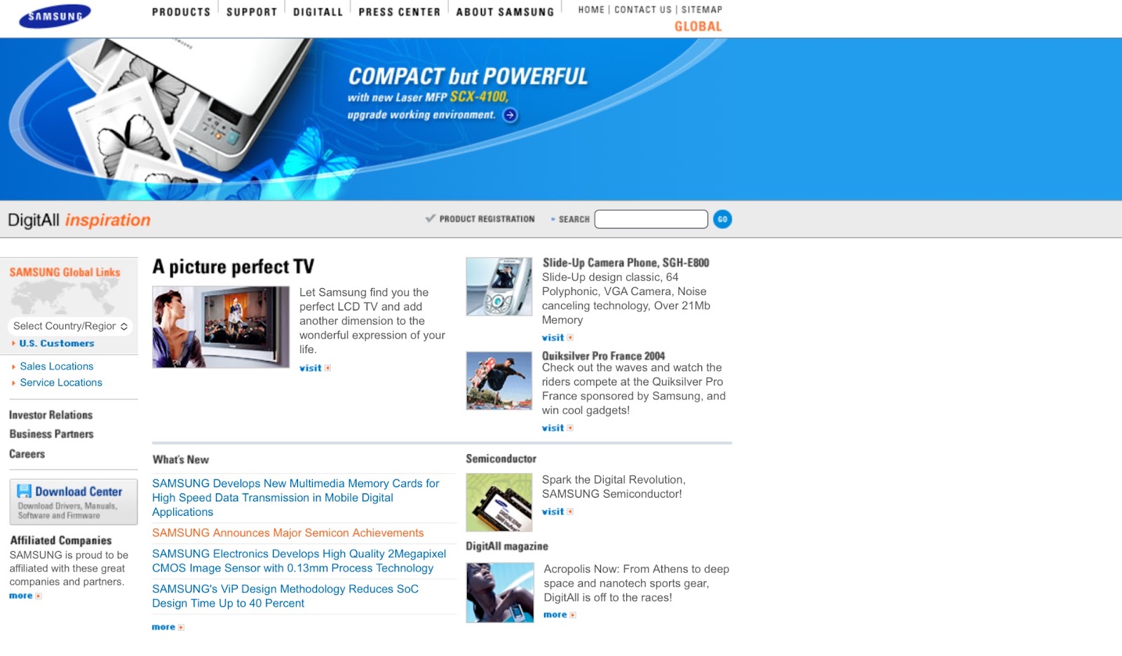 Web Design Museum - Samsung 2004