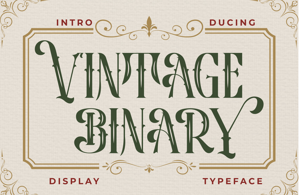 2. Vintage Binary – Display Typeface Font