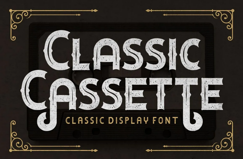 3. Classic Cassette Vintage Display Font