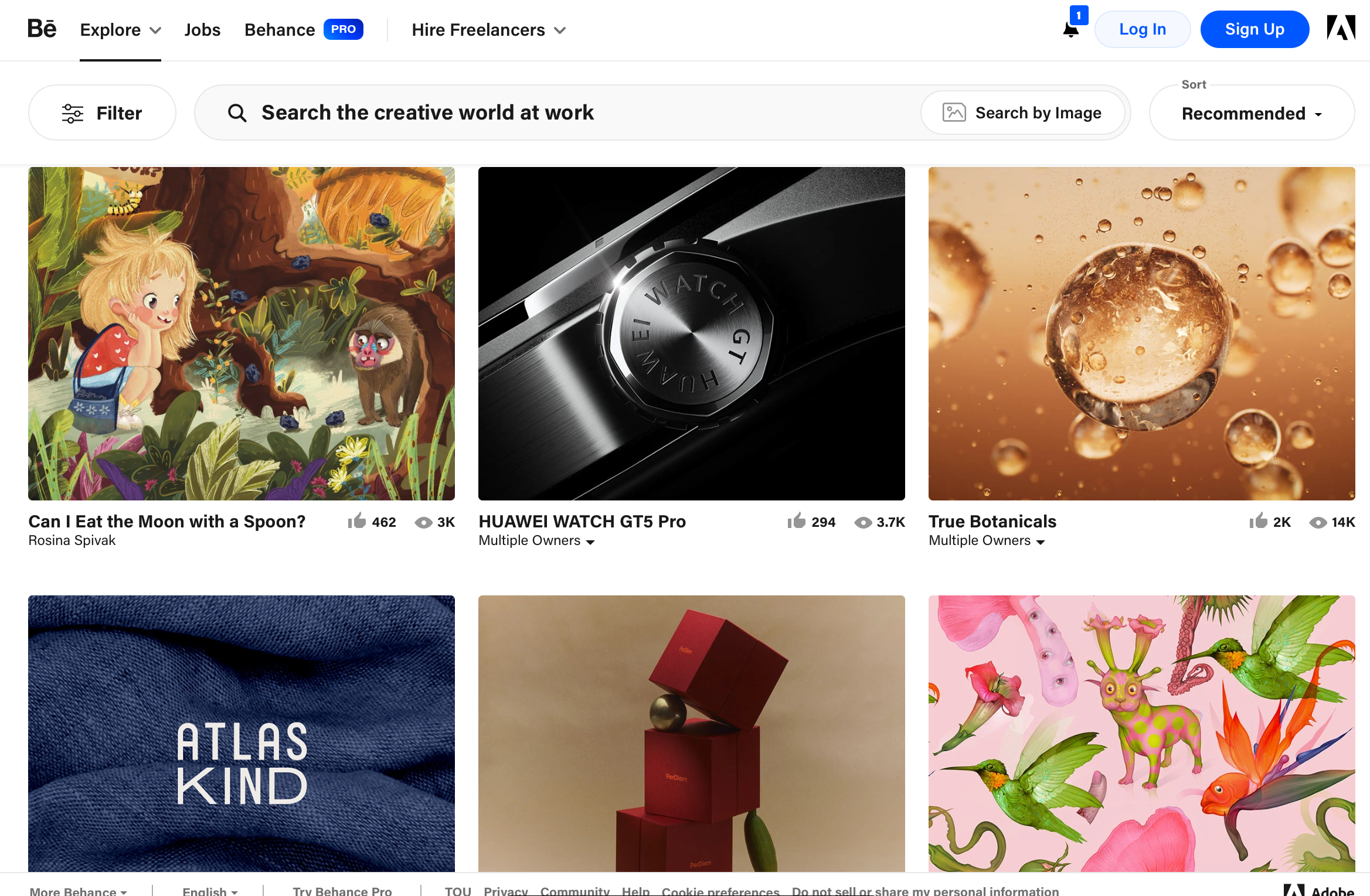 1. Famous Portfolio Site Behance