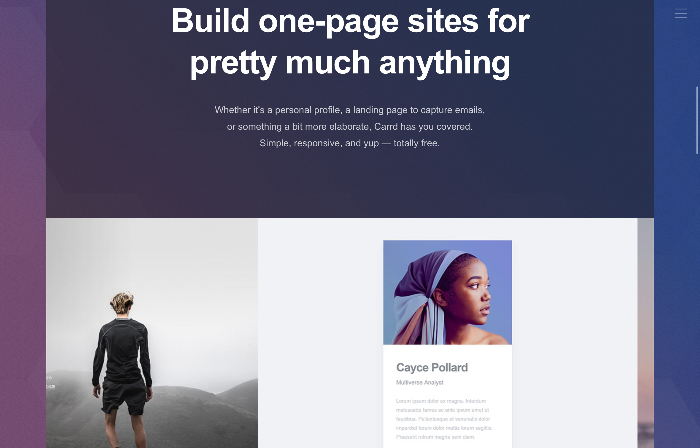 10. Affordable Site Carrd