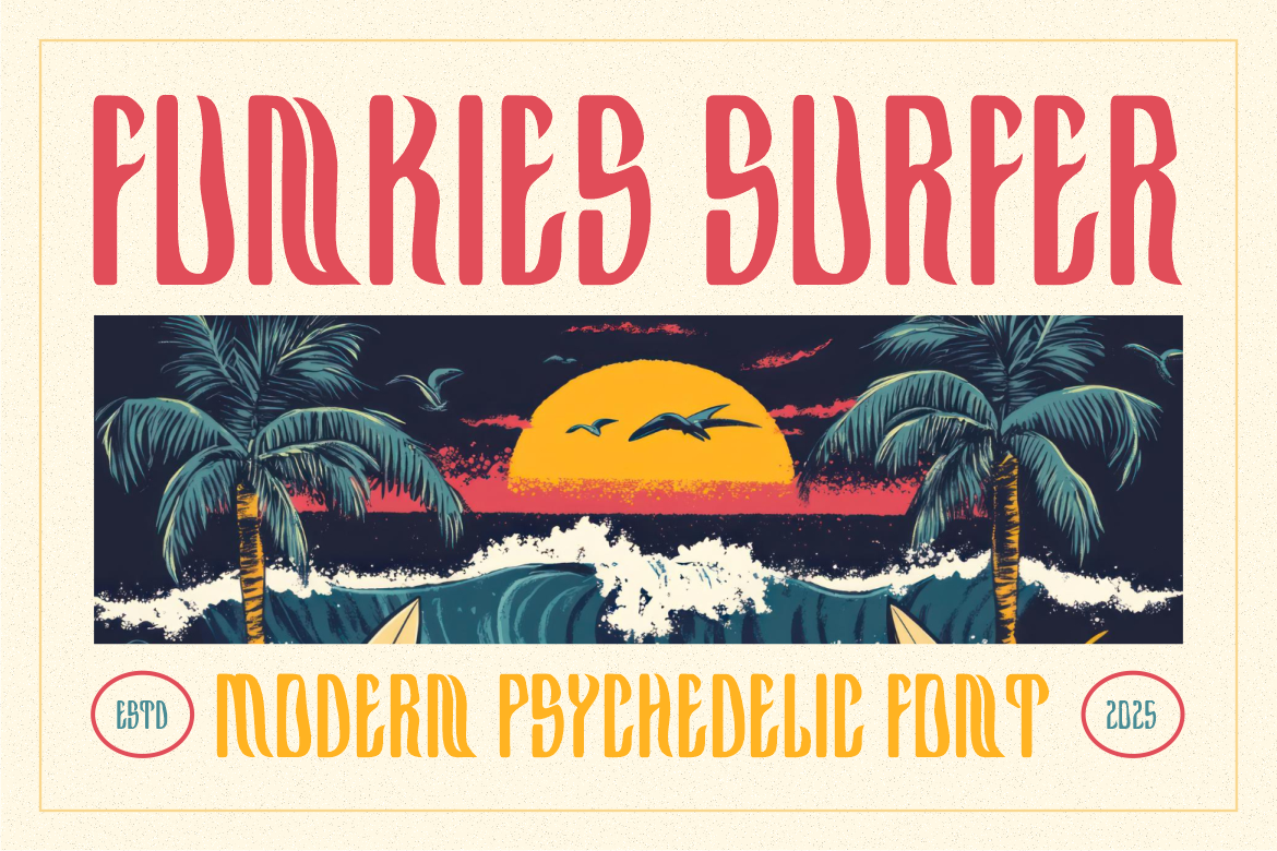 Funkies Surfer Modern Psychedelic Font