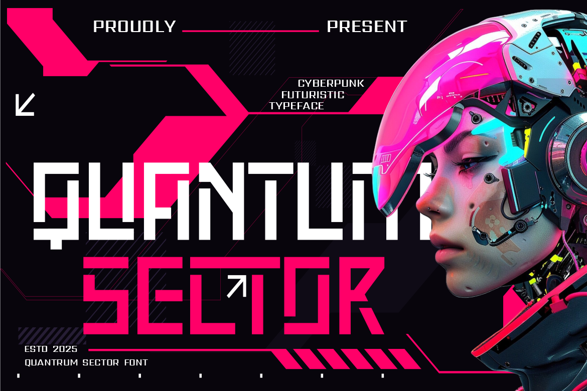 Quantum Sector Cyberpunk Techno Font