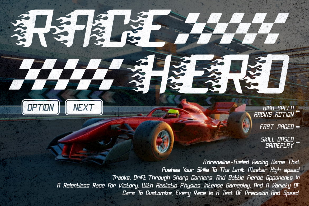 INFERNO RACERS RACE FONT 2