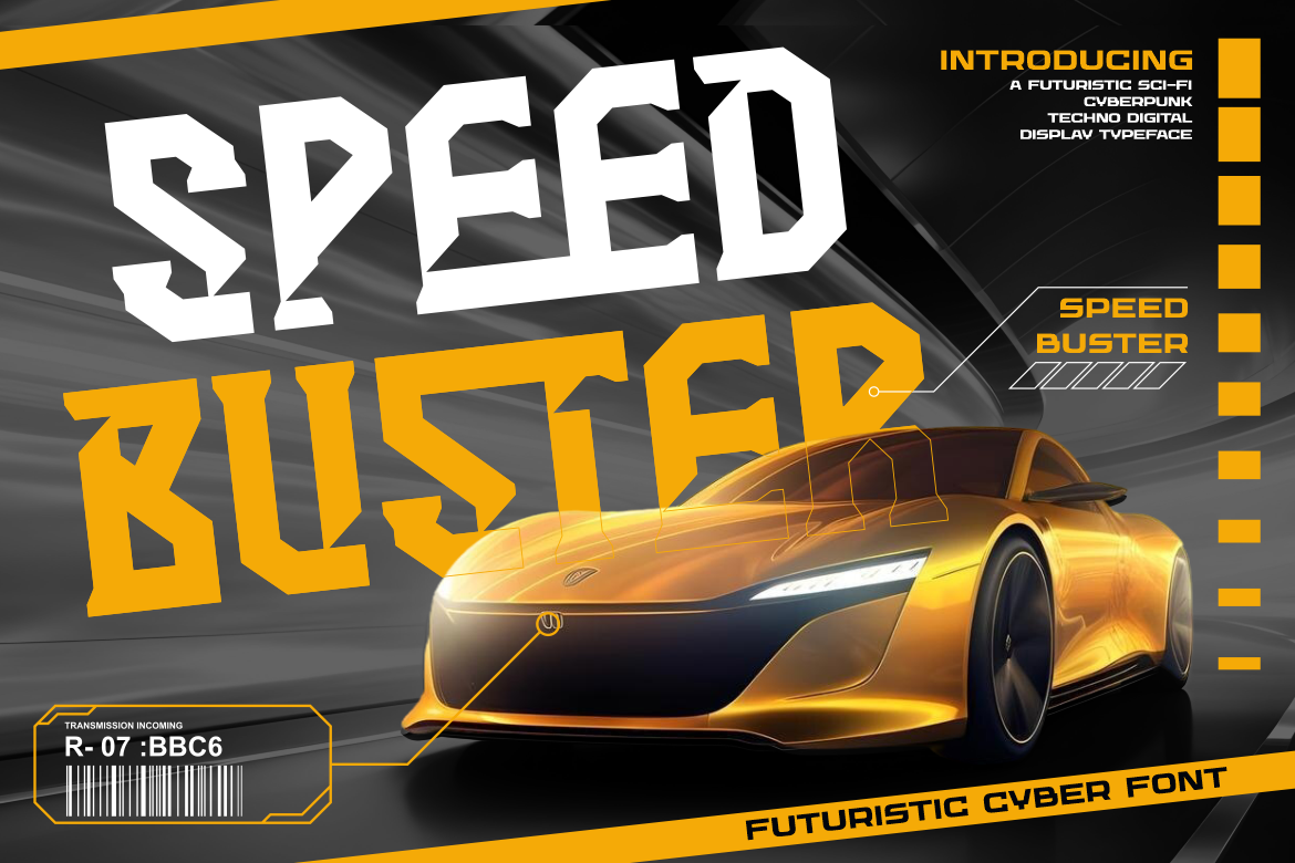 Speed Buster Futuristic Cyberpunk Font