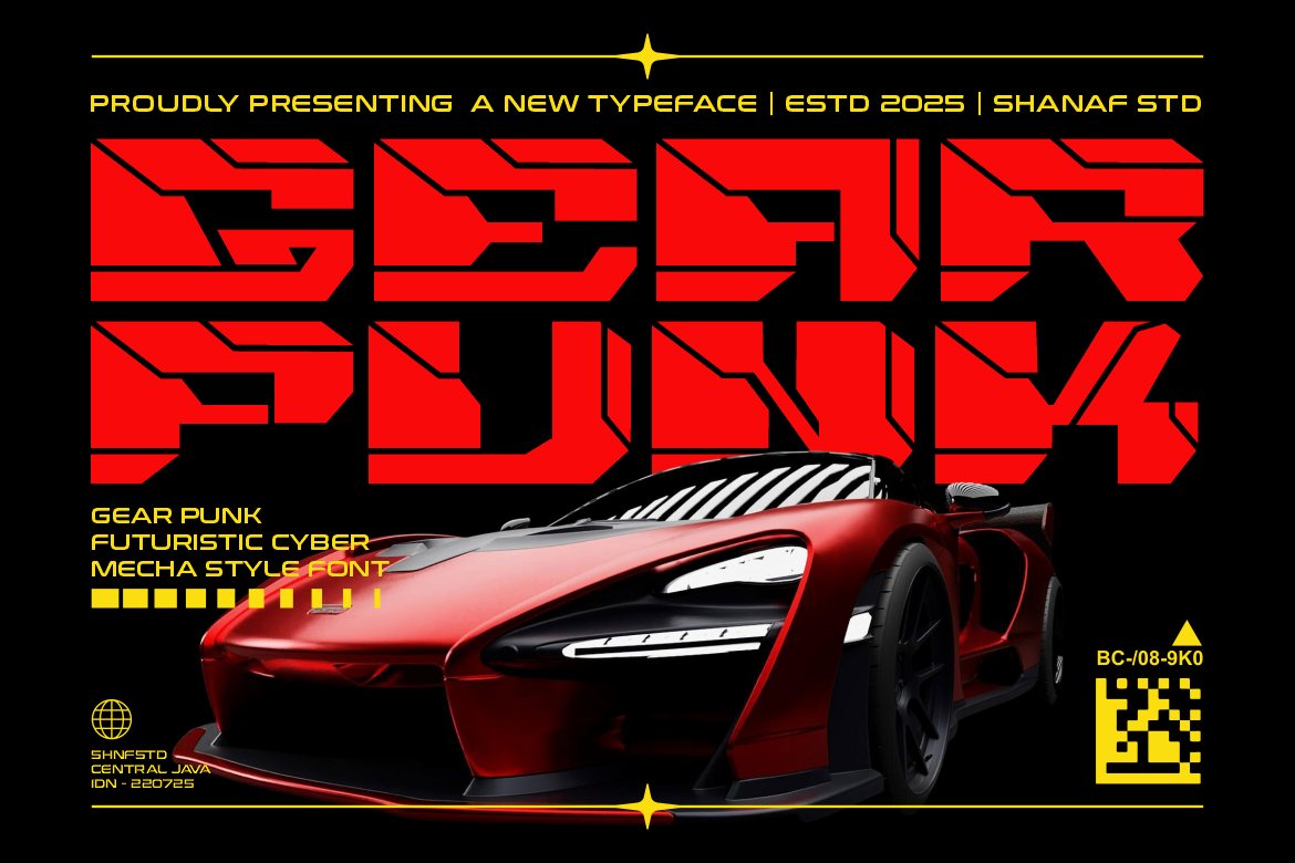 Gearpunk Futuristic Cyberpunk Mecha Font