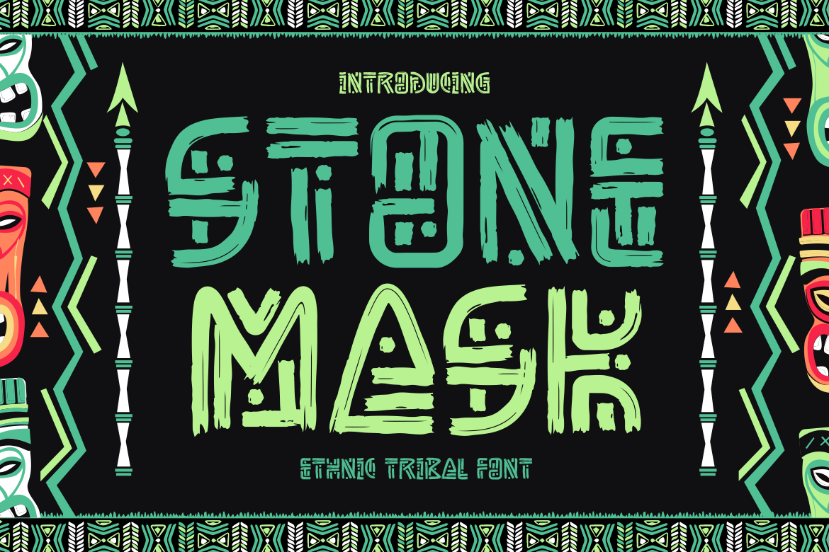 Stone Mask Ethnic Tribal Font