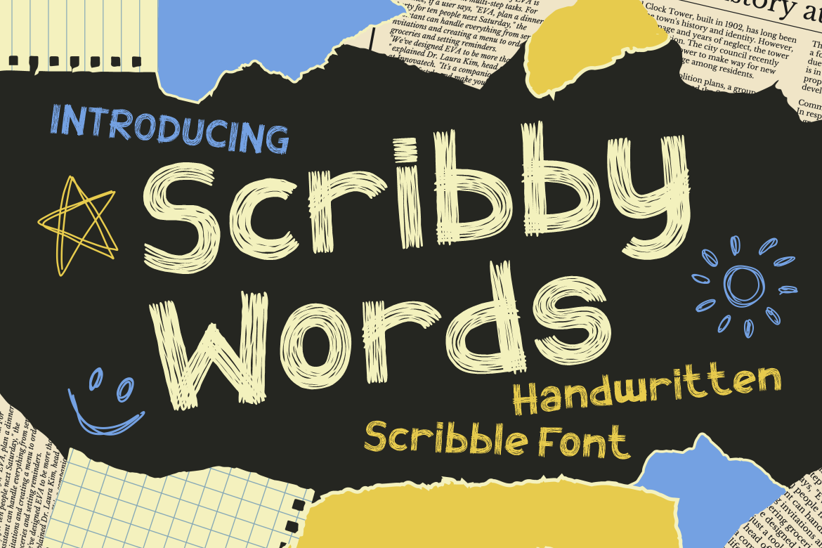 Scribby Words Handwritten Scribble Font
