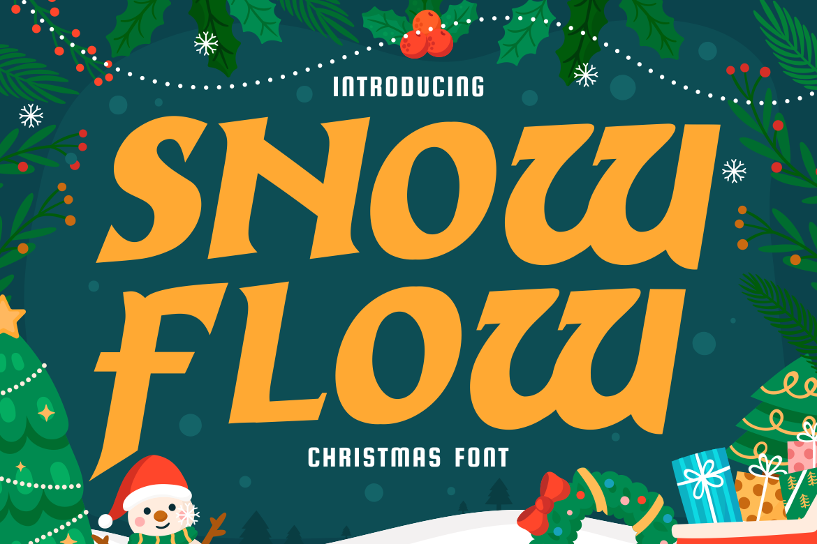Snow Flow Christmas Font - PutraCetol Studio