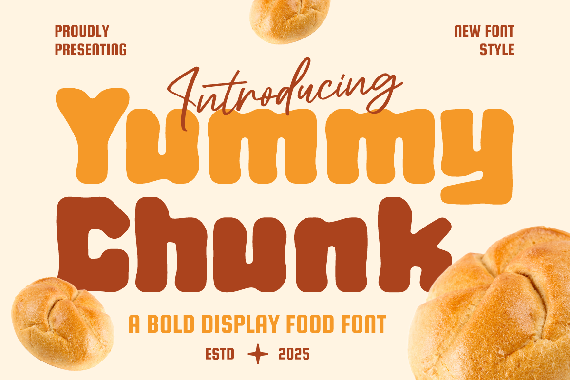 Yummy Chunk Food Display Font
