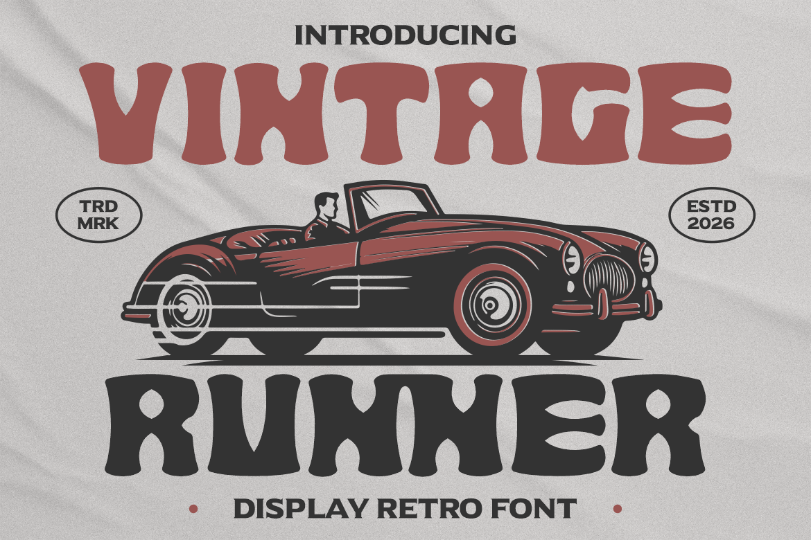 Vintage Runner Display Retro Sport Font