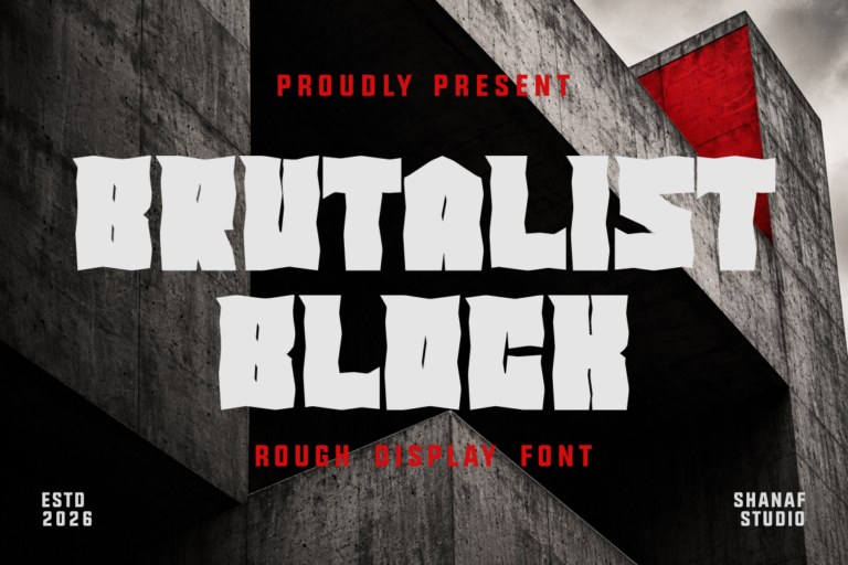 Brutalist Block Rough Display Font