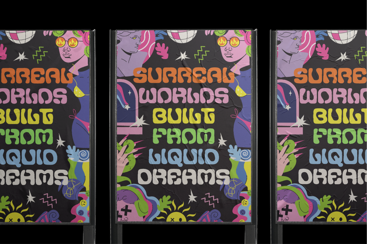 Surreal Culture Display Psychedelic Font font preview — display preview