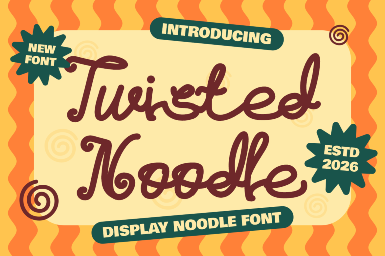 Twisted Noodle Display Noodle Font