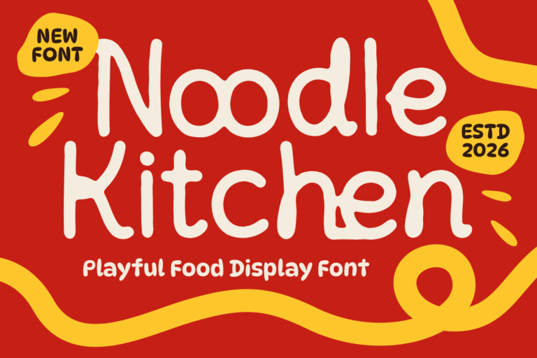 Noodle Kitchen Playful Food Display Font