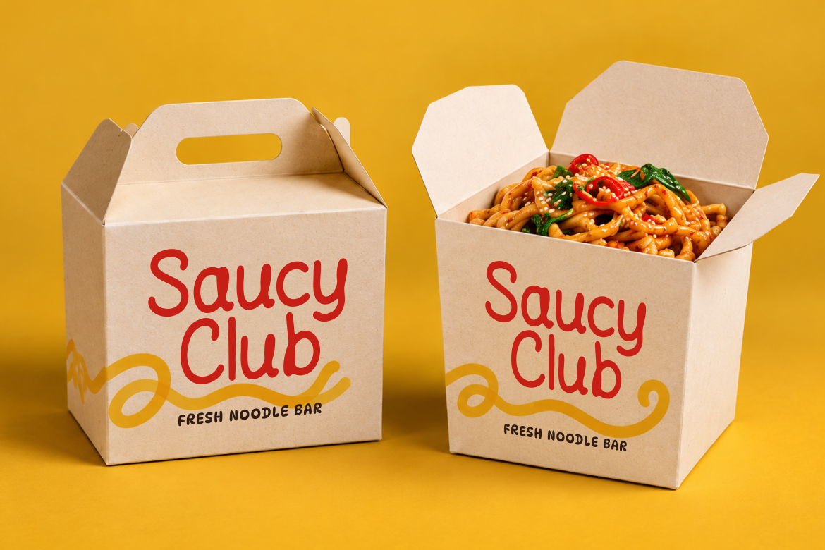 Noodle Kitchen Playful Food Display Font font preview — display preview