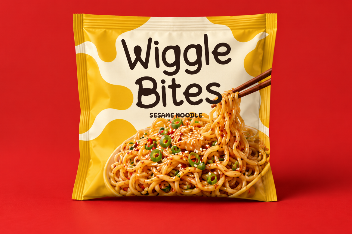 Noodle Kitchen Playful Food Display Font font preview — display preview